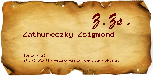 Zathureczky Zsigmond névjegykártya